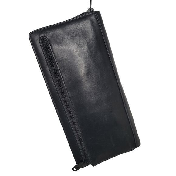 Tumi Black Leather Wristlet Wallet - Picture 3 of 7